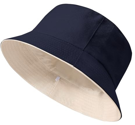 TOMEEK Fischerhut Herren Bucket Hat Damen Sonnenhut Reversibel Fischerhüte Baumwolle Sommerhut Unisex Anglerhut Doppelseitig Freizeithut Faltbar Einfarbige