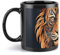 DWTJKMS Kaffeetassen mit Tiger-Logo, große Keramiktasse mit Henkel, Porzellan, Neuheit, Tasse, Druckmuster, Teetasse, niedliche Milchbecher, lustige Kaffeetassen für Männer und Frauen,