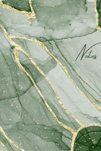 Elegant 100-Page Green and Gold Notebook – 6x9 Inches