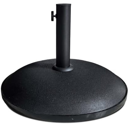 Acomoda Textil – Base de Sombrilla Ajustable, Estable y Resistente para Terraza, Jardín y Patio. Pie de Sombrilla con Adaptador Manejable para Parasol. (Cemento Negro, 25kg)