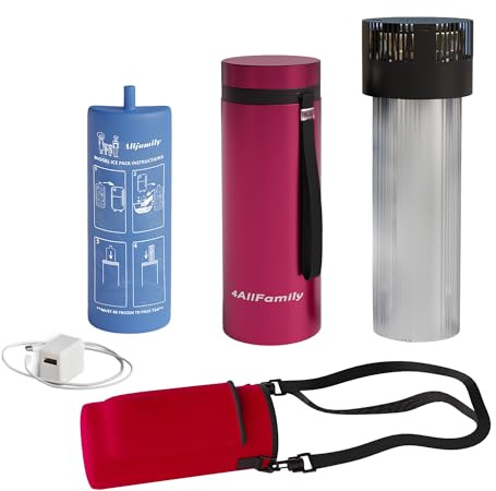 4ALLFAMILY Voyager - Enfriador de Alivio médico con biogel y Cargador USB (1-7 lápices de medicamentos) – Estuche de Viaje para Diabetes para insulina y EpiPens – Aprobado por la TSA