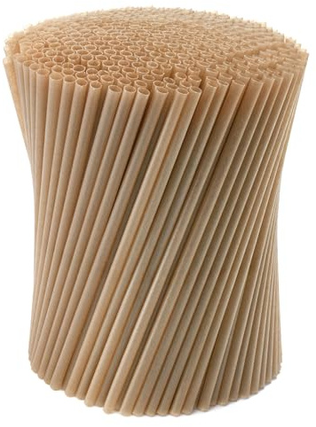 DEAYOU 600 PCS Sugarcane Straws, 8 Disposable Drinking Straws, Plastic Free Sturdy Smoothie Straw for Hot Cold Drinks, Home, Restaurant, Party Supplies, Birthday, Wedding, Christmas, Gift, Not Soggy