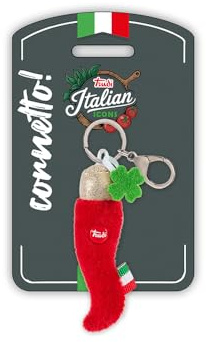Trudi Glückshörnchen Schlüsselanhänger Plüschtier, Geschenkidee, touristisches Gadget Made in Italy | 5x15x1,5cm Größe XXS | Italian Icons | Modell 69269