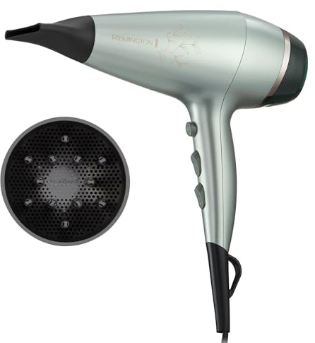 Remington Hair Dryer, Botanical Micro-Conditioner Infused Hairdryer with Diffuser, Powerful 2300W Hairdryer, BotaniCare Technology, Ionic Frizz-Control, Salon Quality Long-Life Motor