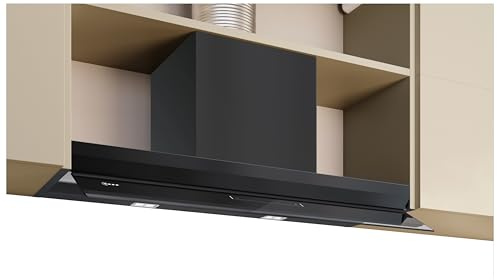 NEFF D97XDP2S0, N 70, Integrierte Designhaube, 90 cm, Made in Germany, Smart Hood Automatic, Dual-Filtersystem, Glasscheibe mit Touch Control, Filtersättigungsanzeige, Klarglas schwarz bedruckt