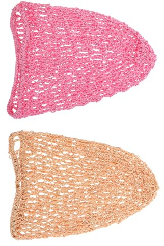 HORIALENCE 2 Stück Gehäkeltes Haarnetz für Frauen aus Mesh Stoff Leicht zu Tragen für Lange Zöpfe und Lockiges Haar im Sommer als Schlafhaube