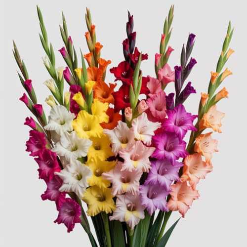 IFLO® Gladiolen Zwiebeln Mix 20 Stück | Blumenzwiebeln Sommer für Garten & Balkon | Farbenfrohe Schnittblumen | Pflanzzeit April-Juni | Blütezeit Juli-September