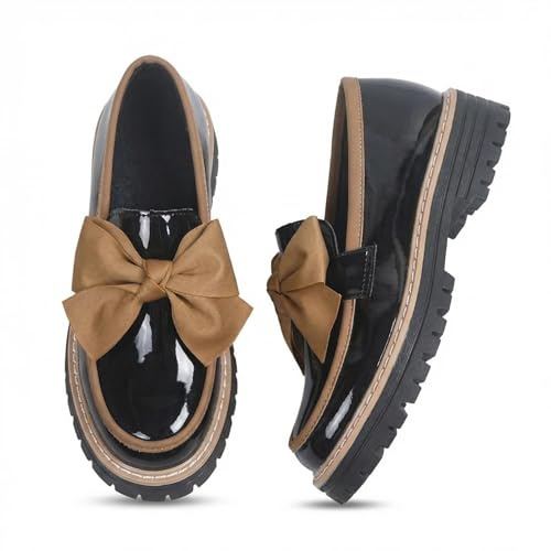 Mocassini da donna con suola spessa, ortopedici antiscivolo, con tacco grosso, in pelle verniciata, eleganti scarpe basse da lavoro casual da donna