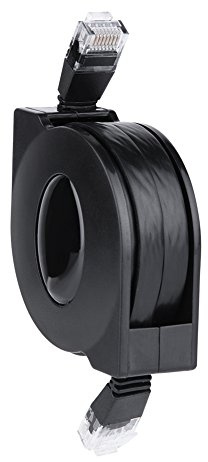 OEBUAFI Nouveau Câble Lan CAT6 RJ45 de 1 M avec Conception Rétractable pour un Stockage Facile et un Transfert de Données Rapide de 1000 Mbps 1 Pc Noir (2m)