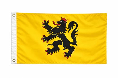 Drapeau Nord pas de Calais 60 x 90 cm – Drapeau noir, jaune et rouge avec Œillets – Polyester 110g Résistant – Utilisation Intérieure et Extérieure