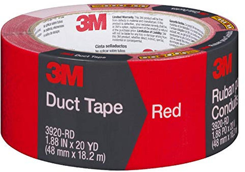 3M 1020-RED-A Scotch 1,88 x 20 Yards Red Duct Tape - 12er Pack