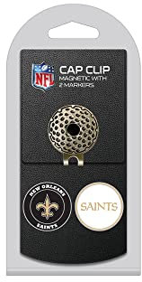 Team Golf Herren,Unisex-Erwachsene, Damen NFL 2 Markierungskappen New Orleans Saints Cap Clip mit 2 Golfballmarkern, Verschiedene Teamfarben, Einheitsgröße