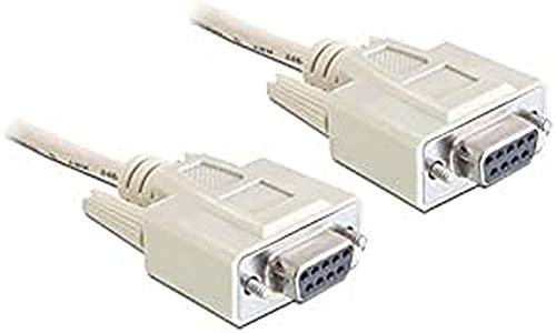 DeLock 107083 Kabel Seriell Nullmodem 9 Pin Buchse auf Buchse 5m Grau