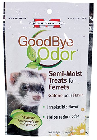 Marshall Goodbye Odor Natural Odor Reducing Semi-Moist Chew Treat Supplements for Ferrets – Chicken Flavor – 2.5 oz – Helps Support Digestive Health & Reduce Odor