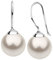 Nenalina Ohrringe Silber 925 Damen Ohrhänger mit Glas Perlen 12 mm Weiß