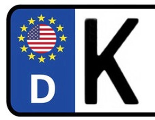 Werbetechnik Sotirios Papoutsis 2X Kennzeichen Aufkleber USA Nummernschild Sticker (ca.2 cm)