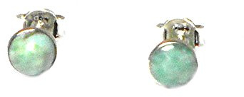 Art Gecko Runde, blaue LARIMAR Sterling Silber Edelstein Ohrstecker 925-6mm