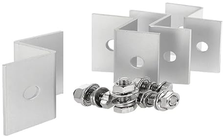 Offgridtec 38mm Aluminium Z-Montagehalterung Set, mit Edelstahl-Schrauben, Flügelmuttern, Unterlegscheiben & Sprengringen, für Solarmodule bis 50W auf Gartenhäusern, Dächern & Hütten (4 Stück)