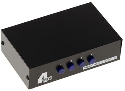 KALEA-INFORMATIQUE Caja divisora AV Tipo conmutador para Audio estéreo y/o vídeo RCA Compuesto para encaminar 1 Entrada a 4 Salidas o 4 entradas a 1 Salida