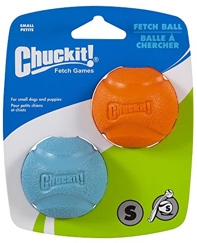 Schmeiß es weg! Fetch Dog Ball, robustes Hundespielzeug aus Gummi, kleines Launcher-kompatibles Kauspielzeug für Hunde, klein, 2er-Pack