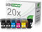 Kineco 20 Tintenpatronen Brother LC-1100 / LC-980 kompatibel für Brother MFC-250C MFC-255 MFC290C MFC-295CN MFC795CW DPC-165C DCP-J715W - Schwarz je 25 ml, Color je 15ml