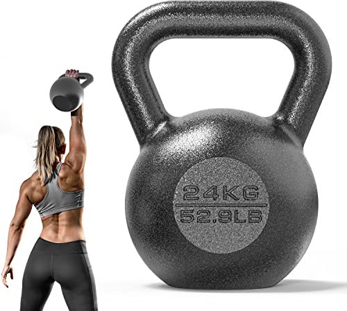PROIRON Kettlebell Professional Kugelhantel aus Gusseisen, 24kg Gewichten Guss Schwunghantel Kugelgewicht Krafttraining - Schwarz Kettlebells