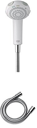 Mira Logic Four Spray Showerhead - White 2.1605.177 with shower hose