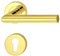 JUVA Drückergarnitur Messing PVD-beschichtet [PZ - Zylinder] 1x Tür Beschläge Rund-Rosette I Türgriffe Innentüren L-FORM I Türklinke für Türstärke 35 – 47 mm | Türbeschlag mit Befestigungsmaterial