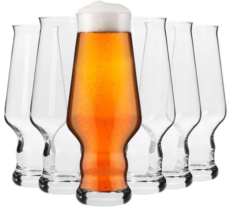 Krosno Craft Bier-Gläser Weizengläser IPA | Set von 6 | 400 ML | Splendour Kollektion | Perfekt für zu Hause und Partys | Spülmaschinenfest