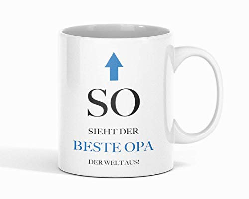 Shirtinator Geschenk-Tasse mit Spruch für Opa I So Sieht Der Beste Opa Der Welt Aus I Geburtstag Vatertag Geschenkidee-n Vatertagsgeschenk Beste Opa Geschenk-e