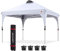 ABCCANOPY 2.5x2.5M Pavillon wasserdicht Pop-Up Gartenpavillon Festival Sonnenschutz Outdoor Baldachin Super Compact Canopy mit Rolltragetasche Bonus 4X Gewicht Taschen,4XSeile 4XPfähle,Weiß(ABC-SHJQ)