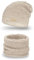 Mikos* Winter Kombi Set aus Winter Schal und passender Strickmütze/Beanie (690) (Beige)