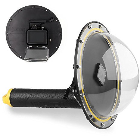 TELESIN 6 Impermeabile Cupola Porta Immersione Custodia Custodia Impermeabile con Galleggiante Maniglia Grip e Protezione Copertura per GoPro Hero 2018/7/6/5 Accessori