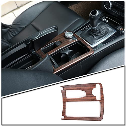 DIYUCAR Für C-Klasse W204 2008-2014 Auto ABS Kiefernholzmaserung Mittelkonsole Getränkehalter Rahmenverkleidung
