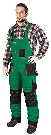 Leber&Hollman LH-FMNW-B_ZBSL Formen Gefütterte Schutzlatzhose, Grün-Schwarz-Grau, L Größe