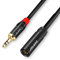 JOLGOO Mini XLR Stecker auf 3.5mm Stereo Audio Stecker Kabel, 3-pin Mini XLR Stecker auf 1/8 TRS Stecker Kabel, für BMPCC 4K Kamera Video Assist 4K Sharp 8K, 1m