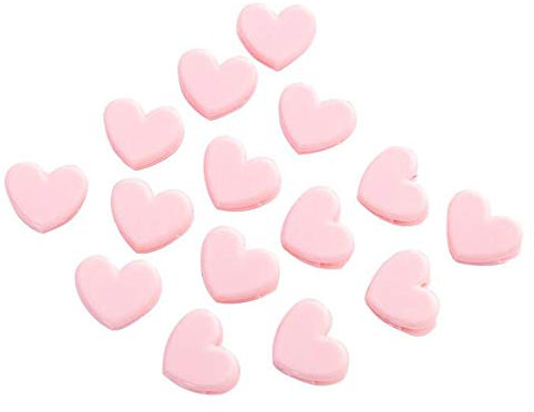 VOANZO 20PCS Mini Chevilles en Forme de Coeur Pinces à cacheter Pinces à Linge en Papier Photo Pinces à Linge Rose