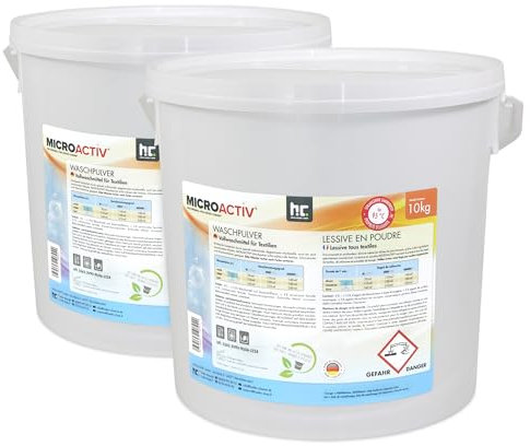 Höfer Chemie Lessive en Poudre (2 x 10 kg) - Lessive Universelle pour Linge Blanc et Couleurs, Parfum Agréable, Rendement Élevé