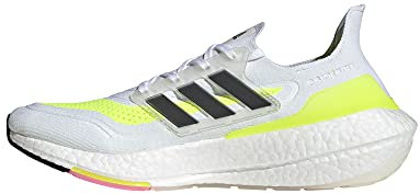 adidas Herren Ultraboost 21 Laufschuh, Cloud White Core Black Solar Yellow, 42 2/3 EU