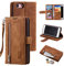 UEEBAI Wallet Case for iPhone 6 iPhone 6S, Retro 9 Card Holder Slots Zipper Pocket Handbag Case PU Leather Magnetic Closure Kickstand with Wrist Strap TPU Shockproof folio Case - Brown