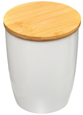 Five Keramik-Vorratsglas + Bambus, Weiß, 0,85 L|D. 11,5 x H. 14,7 cm