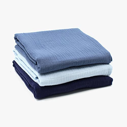 VmG-Store 3X Musselin Set je 0,5m x 1,35m Double Gauze Stoff 100% Baumwollstoff Tex Standard 100 (3er Set je 0,5m, Set01)