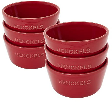 Henckels Ceramics Lot de 6 ramequins ronds Rouge cerise