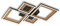 BRILONER Leuchten - Deckenlampe LED, Stufenweise Dimmbar, schwenkbare Deckenleuchte, LED Frame, Hinterschnitt, Schwarz-Holz, 530x530x80 mm, 3727-015