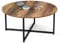 IDMarket Hawkins Couchtisch, rund, 80 cm, dunkles Holz, industrielles Design
