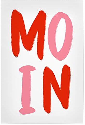 artboxONE Poster 30x20 cm Typografie Moin - Rosarot hochwertiger Design Kunstdruck - Bild Typografie Flur gruß