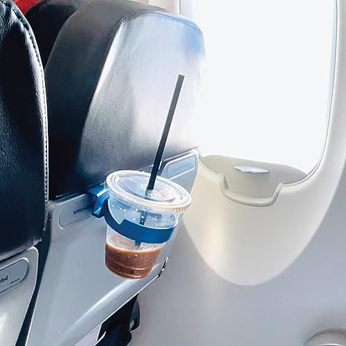 FLYGA Accesorio de viaje para bebidas o teléfono para avión (azul)