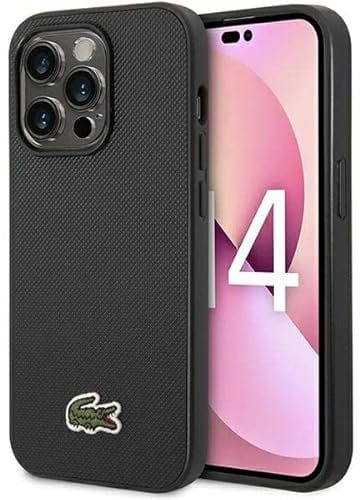 Lacoste LCHMP14XPVCK Hülle für iPhone 14 Pro Max 6.7 Schwarz hardcase Iconic Petit Pique
