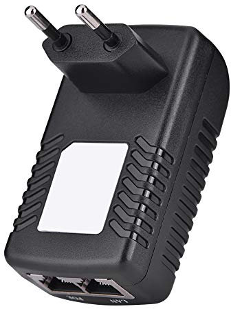 Power Over Ethernet Adapter, 48 V 0,5 A Wand POE Injektor Ethernet Adapter IP Telefon/Kamera Netzteil (EU-Stecker)