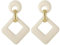 SIXDUTON Ohrringe Creole für Damen, Hypoallergen Groß Rechteck Neon Statement Ohrringe Modeschmuck für Frauen und Mädchen (Beige)